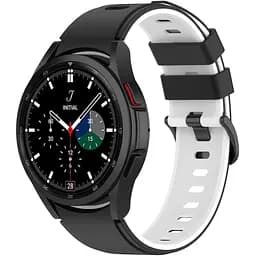 Ремінець для Samsung Galaxy Watch 5 40mm - чорно-білий ширина кріплення 20мм силікон Watchbands Ricco (W19-1WB66352299)
