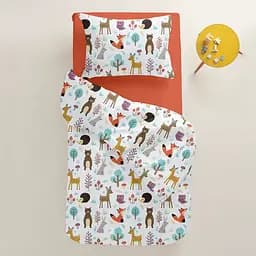 Комплект постільної білизни Cosas Colorful animals CS7 Підлітковий бежевий (AnimalsMushrooms_El80-Orange_155) - мініатюра 2