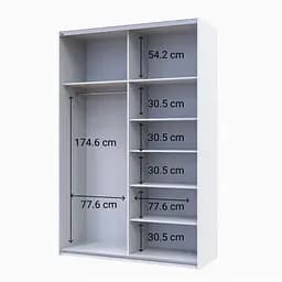Шафа-купе Doros G-Caiser 2 дзеркала/3 частини 160х60х240 см Білий (42002102) - мініатюра 8