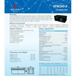 Акумулятор Vision FM 12V 200Ah (6FM200-Х) - мініатюра 2