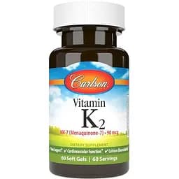Вітаміни та мінерали Carlson Labs Vitamin K2 MK-7 90 mcg, 60 капсул