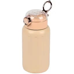 Термос-поїлка Stenson MT-5351 з ручкою та трубочкою на кнопці 500 мл Кремовий