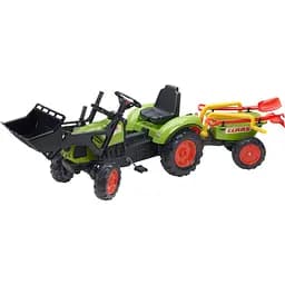 Детский трактор на педалях Falk Claas Arion с прицепом и ковшом зеленый (1041RM)