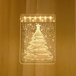 Гірлянда LED Star штора 3D світлодіодна Happy new year - мініатюра 7