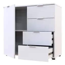 Комод Doros Рон 1 1 фасад 4 шухляди Білий 80х38х81 (41516005) - мініатюра 4