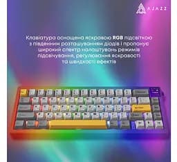 Клавиатура игровая механическая беспроводная Ajazz AK-650B Black RGB Flying Fish Switch Hot-Swap 2.4G/Bluetooth/USB - мініатюра 16