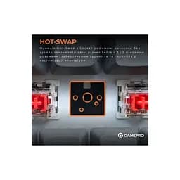 Клавіатура GamePro MK130G Pro Outemu Red Switch Hot-Swap 60 RGB USB/Wireless/Bluetooth Black (MK130G Pro) - мініатюра 12