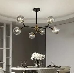 Люстра молекула на 6 плафонів Line.F Колір плафона Графітовий