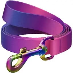 Поводок для собак из нейлона Waudog Nylon Recycled, градиент, S, Ш 15 мм, Д 122 см, фиолетовый
