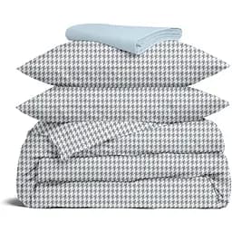 Комплект постільної білизни Cosas Houndstooth CS3 Двоспальний сірий (TweedGreyWhite_58LightBlue_180)