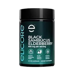 Екстракт чорної бузини Elicore Labs Black Sambucus Elderberry 600 mg, 60 вегакапсул