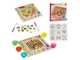 Деревянная логическая доска Fun Game с магнитной рыбалкой