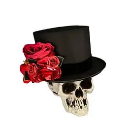 Цилиндр Santa Muerte складной с цветком