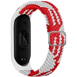 Плетеный ремешок Elastic Adjustment Xiaomi Mi Band 7/6/5/4/3 White/Red