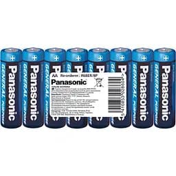 Батарейка Panasonic R6BER/8P GENERAL PURPOSE вугільно-цинкова AA (R6) плівка 8 шт.