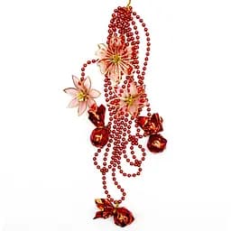Ялинкова іграшка підвіска з прикрасами 2.7 м червоний пластик (472109-3)