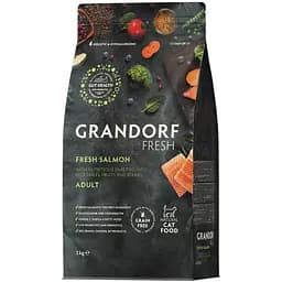 Сухой беззерновой корм для взрослых кошек Grandorf Fresh Salmon & Sweet Potato Adult Cat лосось с бататом 2 кг