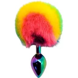 Анальна пробка Wooomy Filippi S з пухнастим хвостиком діаметр 2.8 см довжина 7 см