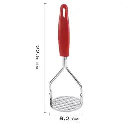 Товкачка картоплем'ялка для картоплі із пластиковою ручкою 22.5 см, Kitchen Master Рожевий 86581 - мініатюра 3