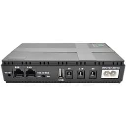 ДБЖ UPS для роутера 36W DC1036P, 10400 mAh Black DC 5/9/12V, 5.5x2.5mm, USB, POE для конвертера, ONU, камери