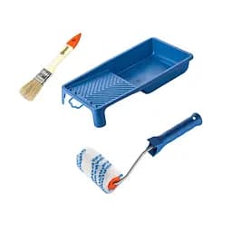 Валик "Нейлон" 100х30 мм з ручкою, ванночка і пензлик "Стандарт" Polax (770-270)