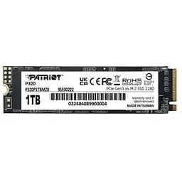 SSD диск M.2 Patriot P320 1TB NVMe 2280 Gen3.0 x4 3D TLC P320P1TBM28