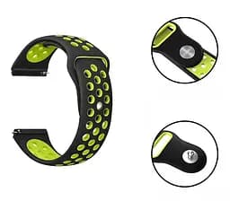 Спортивний ремінець Primolux Perfor Sport з перфорацією для годинника Garmin Vivoactive 4 Black Green - мініатюра 3