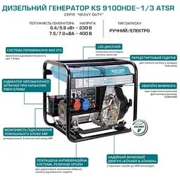 Генератор Könner&Söhnen KS 9100HDE-1/3 ATSR (7,5 кВт) - мініатюра 9