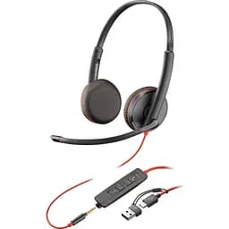 Гарнітура Poly BlackWire C3225 USB-C HS Stereo + 3.5mm Plug + USB-C/A Adapter (Bulk) (8X229A6)