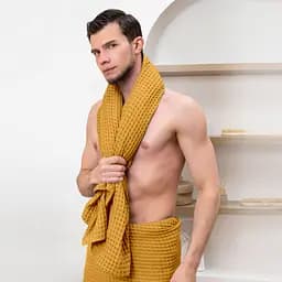 Рушники вафельні Cosas Greek Waffle Marigold CS1 2 шт., 75x95 см/75x130 см, гірчичні/пісочні - мініатюра 12