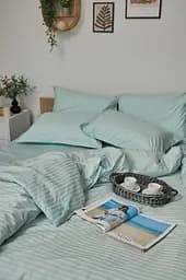 Підковдра Moon&Star Satin Stripe Stripe Mint Полуторна Євро 160x220 см - мініатюра 3