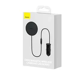 Бездротовий Автомобільний зарядний пристрій Baseus CW01 MagSafe Wireless Charging 15W (+АЗУ USB 25W) чорний C40141000111-01 - мініатюра 5