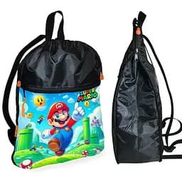 Рюкзак-мешок для обуви,спортивной формы Супер Марио "Super Mario" детская сумка для сменки (01331)