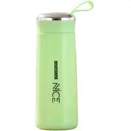 Пляшка для води Nice скляна 400 мл із захистом green