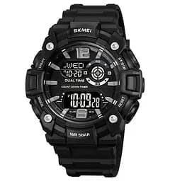 Годинник чоловічий спортивний наручний Skmei 2018 (Чорний з чорним циферблатом)