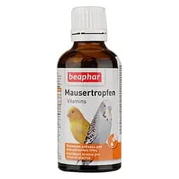 Витамины для улучшения яркости цвета перьев птиц Beaphar Mausertropfen, 50 мл (13225)