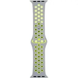 Ремінець для Apple Watch Band Silicone Nike + Protect Case 38/40мм Сіро-Салатовий