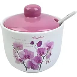 Цукорниця керамічна Interos Орхідея рожева 350 мл (000015360)