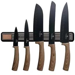 Набір ножів Berlinger Haus Ebony Maple Collection з магнітною підставкою, 6 предметів, чорний (BH 2541)