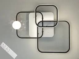 Світлодіодна люстра смарт світильник з пультом, 50W, чорний+білий