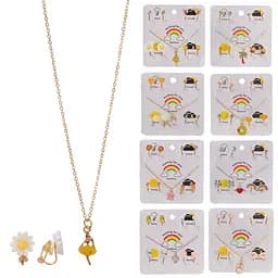 Набір дитячої біжутерії B4334, кліпси 4 пари та ланцюжок (6923036023093) Микс