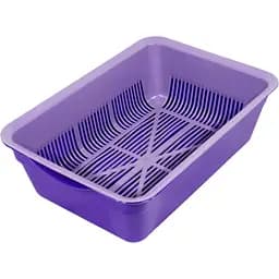 Туалет для котів Тігріс глибокий із сіткою фіолетовий 40x27x13 см