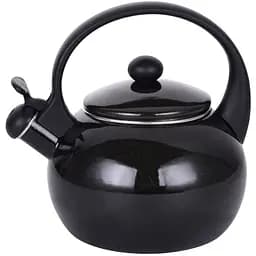 Чайник Kamille емальований зі свистком чорний 2.2 л (1038A)