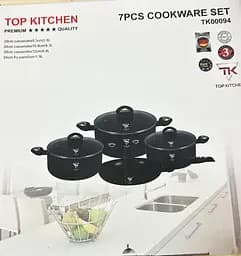 Набір каструль із сковородою Top Kitchen TK00094 7 предметів із гранітним покриттям з індукційним дном Чорний - мініатюра 3