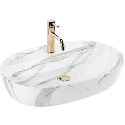 Умивальник Rea Aura 61 shiny aiax мармур накладний REA-U6623, Мармур