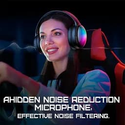 Навушники Onikuma Bluetooth Headphones with ANC Microphone 3, BT5.3, Type-C, AUX, ANC, 800mAh, 38H, RGB, black - мініатюра 10