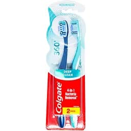 Зубна щітка Colgate 360 Суперчистота усієї порожнини рота блакитна з синім 2 шт. 
