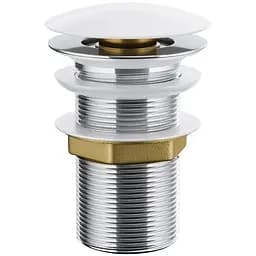 Донний клапан для умивальника Corsan click-clack white без переливу MUKK BIAŁY, Білий