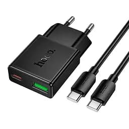 Адаптер сетевой HOCO C to C cable Speed ​​PD Ultra-thin charger set N73 |1Type-C/1USB, 20W/3A, PD/QC|
