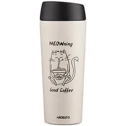Термокружка Ardesto Coffee Тime Meowning 450 мл Бежева (AR2645WC)